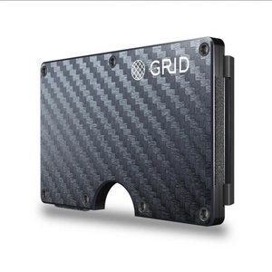 Carbon Fiber Grid Wallet Minimalist RFID Blocker Slim Profile Men's Wallet